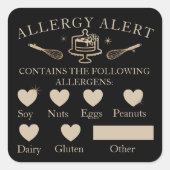 Voedselveiligheid Alert Bakery Cake & Whisk Vierkante Sticker (Voorkant)