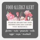 Voedselveiligheid Alert Bakkerijgebak Vierkante Sticker (Voorkant)