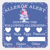 Voedselveiligheid Alert Fun Bakery Cake & Tools Vierkante Sticker (Voorkant)