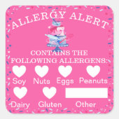Voedselveiligheid Alert Fun Bakery Cake & Tools Vierkante Sticker (Voorkant)