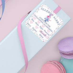 Voedselveiligheid Alert Fun Bakery Cake & Tools Vierkante Sticker