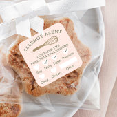 Voedselveiligheid Alert Gold Bakery Whisk Pink Vierkante Sticker