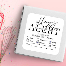 Voedselveiligheid Alert Minimalist Bakery Vierkante Sticker