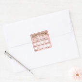 Voedselveiligheid Alert Roos Gold Glitter Drivers Vierkante Sticker (Envelop)