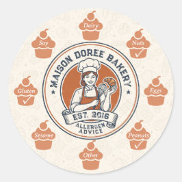 Voedselveiligheid Allergie Alert Bakkerij Banketba Ronde Sticker