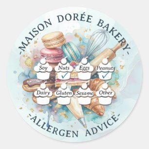 Voedselveiligheid Allergie Alert Bakkerij Banketba Ronde Sticker