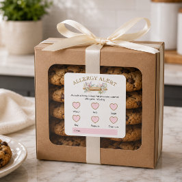 Voedselveiligheid Allergie Alert Roze Bakkerij Dee Vierkante Sticker