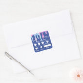 Voedselveiligheid Allergie Alert Roze Spiegel Glaz Vierkante Sticker (Envelop)