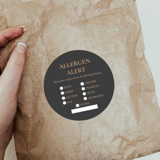 Voedselveiligheid Allgeenalarm Ronde Sticker