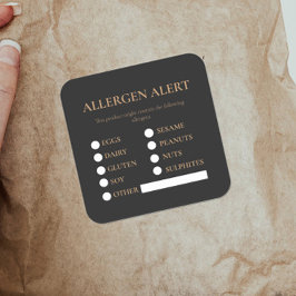 Voedselveiligheid Allgeenalarm Vierkante Sticker