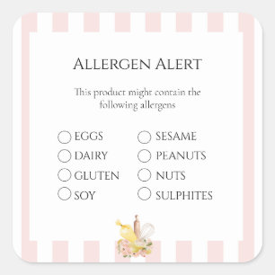 Voedselveiligheid Allgeenalarm Vierkante Sticker