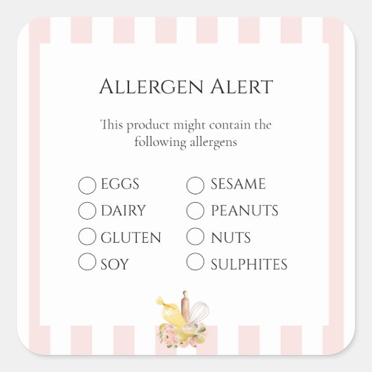 Voedselveiligheid Allgeenalarm Vierkante Sticker (Voorkant)