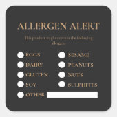 Voedselveiligheid Allgeenalarm Vierkante Sticker (Voorkant)