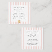 Voedselveiligheid Allgeenwaarschuwingskaart Vierkante Visitekaartje (Voorkant / Achterkant)