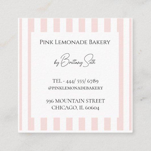 Voedselveiligheid Allgeenwaarschuwingskaart Vierkante Visitekaartje (Achterkant)