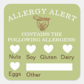 Voedselveiligheidsalarm Wooden Standmixer Vierkante Sticker (Voorkant)