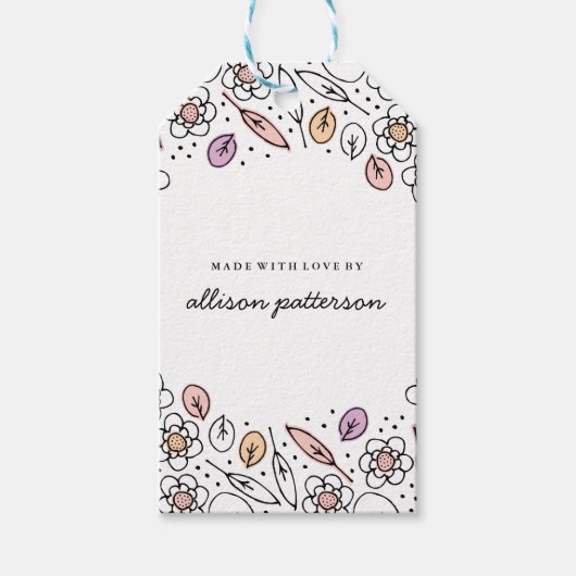 Voedselverpakking Bloemen & bladeren Cadeau Label Cadeaulabel (Voorkant)