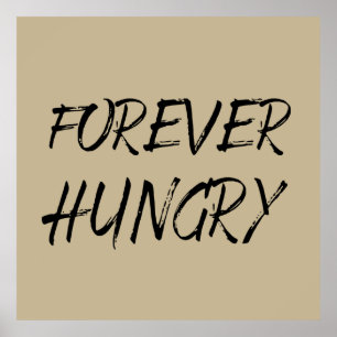 voedselverspilling die altijd honger lijdt poster