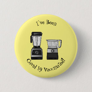 Voedselverwerker & blender cartoon illustratie ronde button 5,7 cm