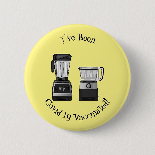 Voedselverwerker & blender cartoon illustratie ronde button 5,7 cm (Voorkant)