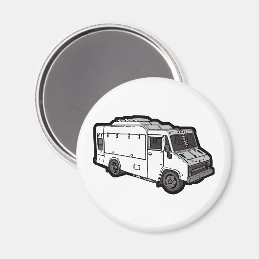 Voedselvrachtwagen: Basis (Wit) Magneet (Voorkant / Achterkant)
