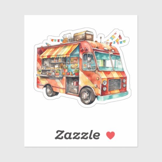 Voedselvrachtwagenmaaltijden op wielen sticker (Vel)