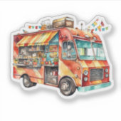 Voedselvrachtwagenmaaltijden op wielen sticker (Voorkant)