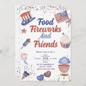 Voedselvriend en vuurwerk 4 juli BBQ Kaart (Voorkant / Achterkant)