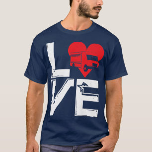 Voedselwagen Liefde Ijscomobielen Fastfood Eet Tru T-shirt