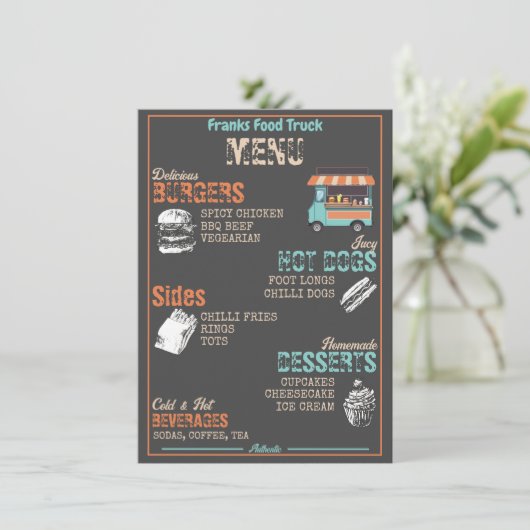 Voedselwagen Menu (Staand voorkant)