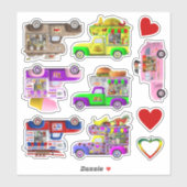 Voedselwagens sticker set (Vel)
