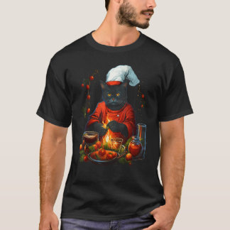 Voedselwetenschapper Kerstmis Kat Chef Koken Xmas T-shirt