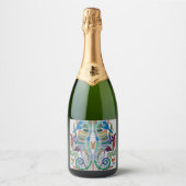 Voedsetiket voor zeepaarden sparkling wijnetiket (Voorkant)