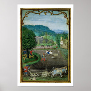 Voeg 18855 oktober toe: ploegen en zaaien, van een poster