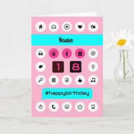 Voeg 18e hashtag smartphone pictogrammen toe kaart