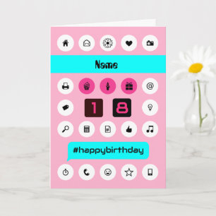 Voeg 18e hashtag smartphone pictogrammen toe kaart