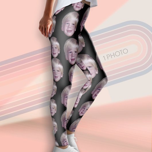 Voeg 1 Drijvende foto toe - Willekeurig patroon zw Leggings