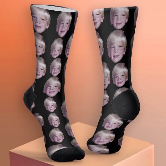 Voeg 1 Drijvende foto toe - Willekeurig patroon zw Sokken