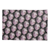 Voeg 1 Floating Head Photo Half Drop Pattern Black Kussensloop (Achterkant)