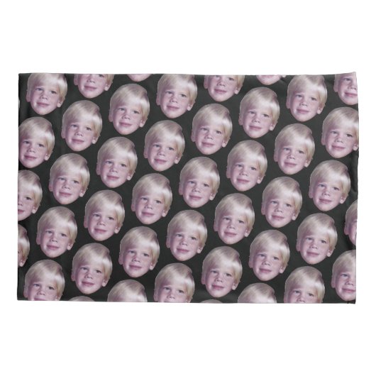 Voeg 1 Floating Head Photo Half Drop Pattern Black Kussensloop (Achterkant)