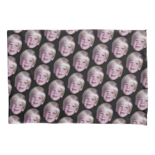 Voeg 1 Floating Head Photo Half Drop Pattern Black Kussensloop (Voorkant)