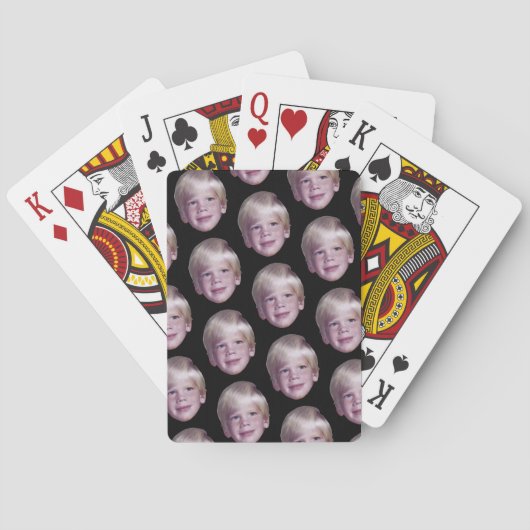 Voeg 1 Floating Head Photo Half Drop Pattern Black Pokerkaarten (Achterkant)