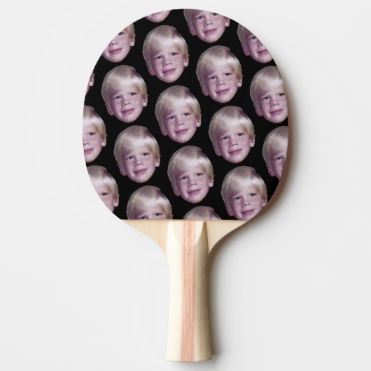 Voeg 1 Floating Head Photo Half Drop Pattern Black Tafeltennisbatje (Voorkant)