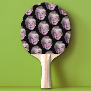 Voeg 1 Floating Head Photo Half Drop Pattern Black Tafeltennisbatje