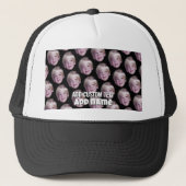 Voeg 1 Floating Head Photo Half Drop Pattern Black Trucker Pet (Voorkant)