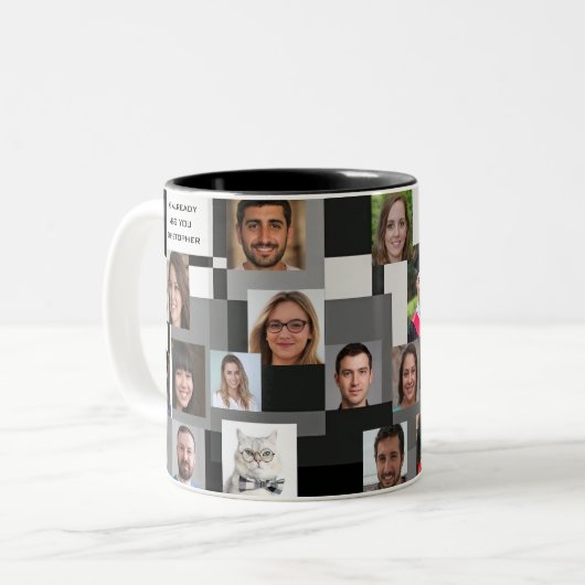 Voeg 20 foto's toe Moderne collega afscheid pensio Tweekleurige Koffiemok (Voorkant links)