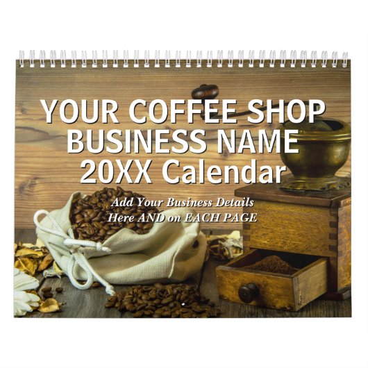 Voeg 20xx uw Koffiewinkel toe - Gegevens  Kalender (Hoes)