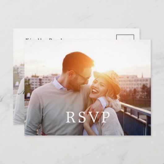 Voeg 2 aangepaste foto gepersonaliseerde bruiloft briefkaart (Voorkant / Achterkant)