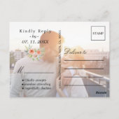 Voeg 2 aangepaste foto gepersonaliseerde bruiloft  briefkaart (Achterkant)