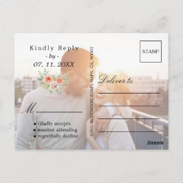 Voeg 2 aangepaste foto gepersonaliseerde bruiloft  briefkaart